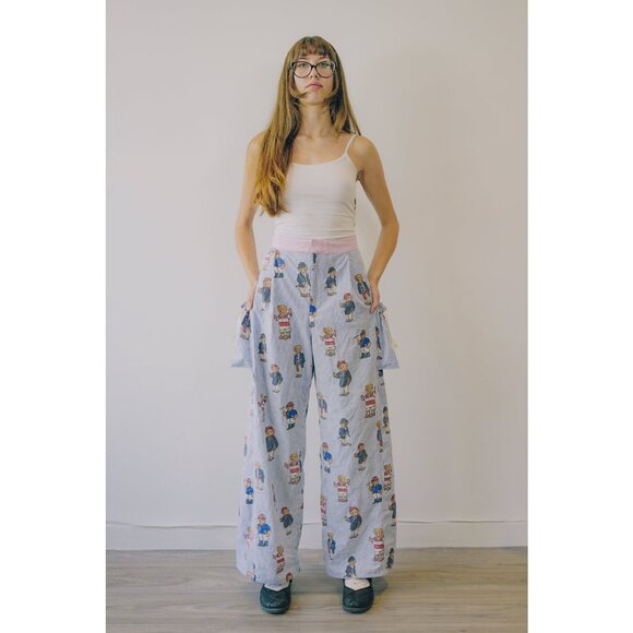 Women's Wide Leg Printed Pants - Picture 2 of 9